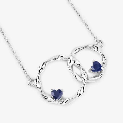 0.70 Carat Genuine Blue Sapphire .925 Sterling Silver Pendant - Image 10