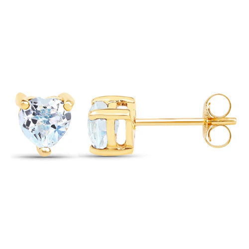 0.70 Carat Genuine Blue Topaz 14K Yellow Gold Earrings - Image 2