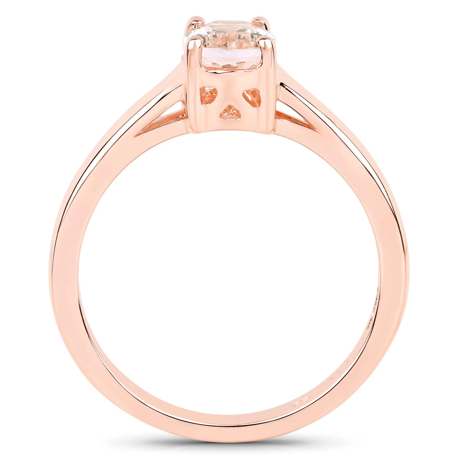 0.70 Carat Genuine Morganite .925 Sterling Silver Ring - Image 2