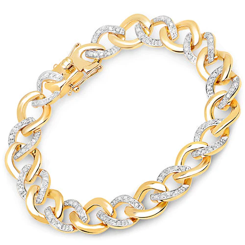 0.70 Carat Genuine White Diamond .925 Sterling Silver Bracelet - Image 4