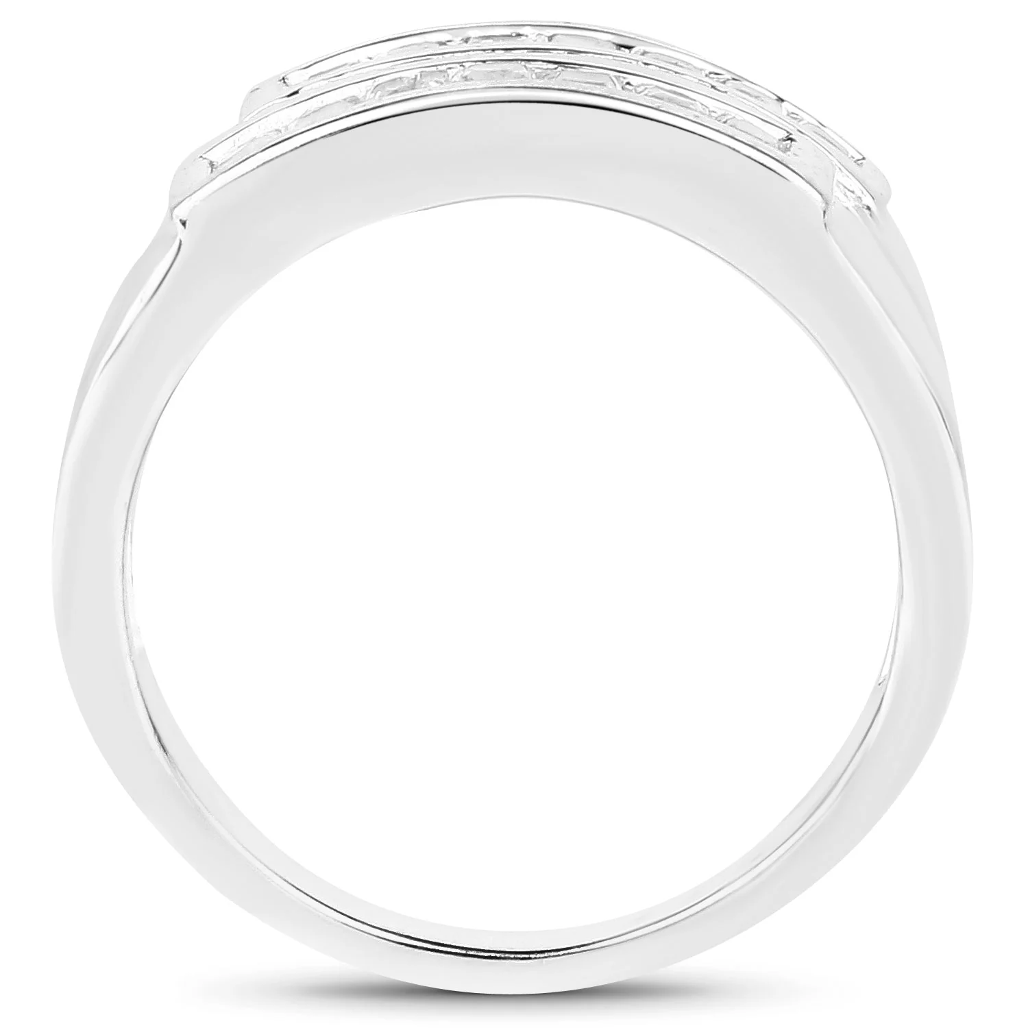 0.70 Carat Genuine White Sapphire .925 Sterling Silver Ring - Image 2