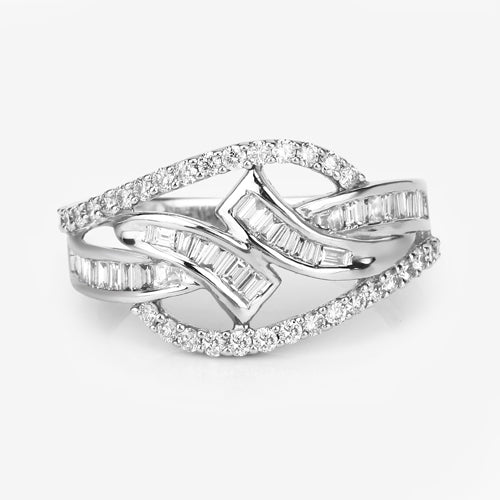 0.72 Carat Genuine White Diamond 14K White Gold Ring (E-F-G Color, VS-SI Clarity) - Image 11