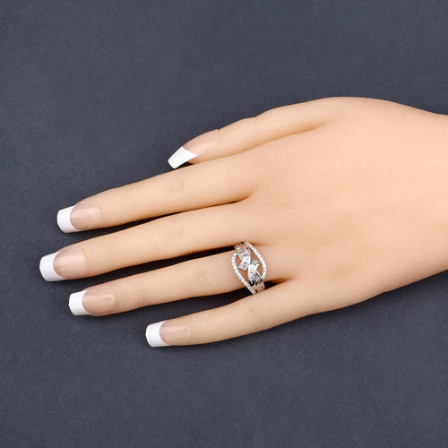 0.72 Carat Genuine White Diamond 14K White Gold Ring (E-F-G Color, VS-SI Clarity) - Image 9