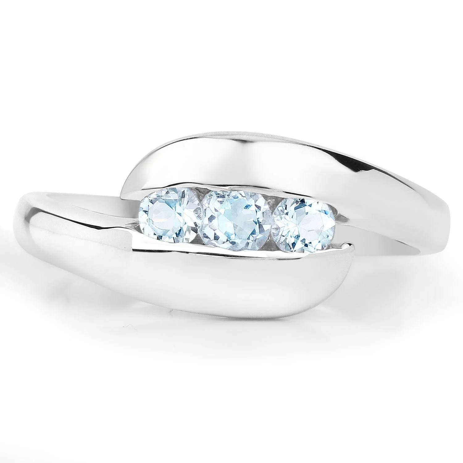 0.74 Carat Genuine Blue Topaz .925 Sterling Silver Ring - Image 3