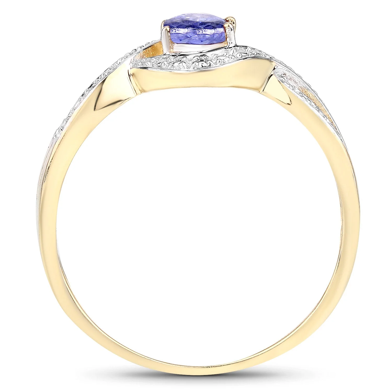 0.75 Carat Genuine Tanzanite .925 Sterling Silver Ring - Image 2