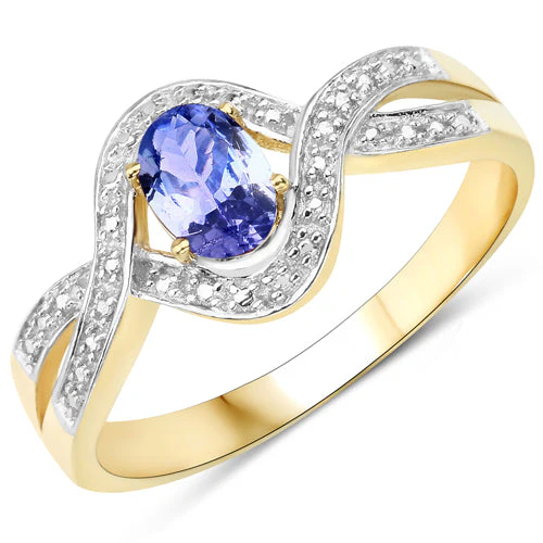 0.75 Carat Genuine Tanzanite .925 Sterling Silver Ring - Image 4