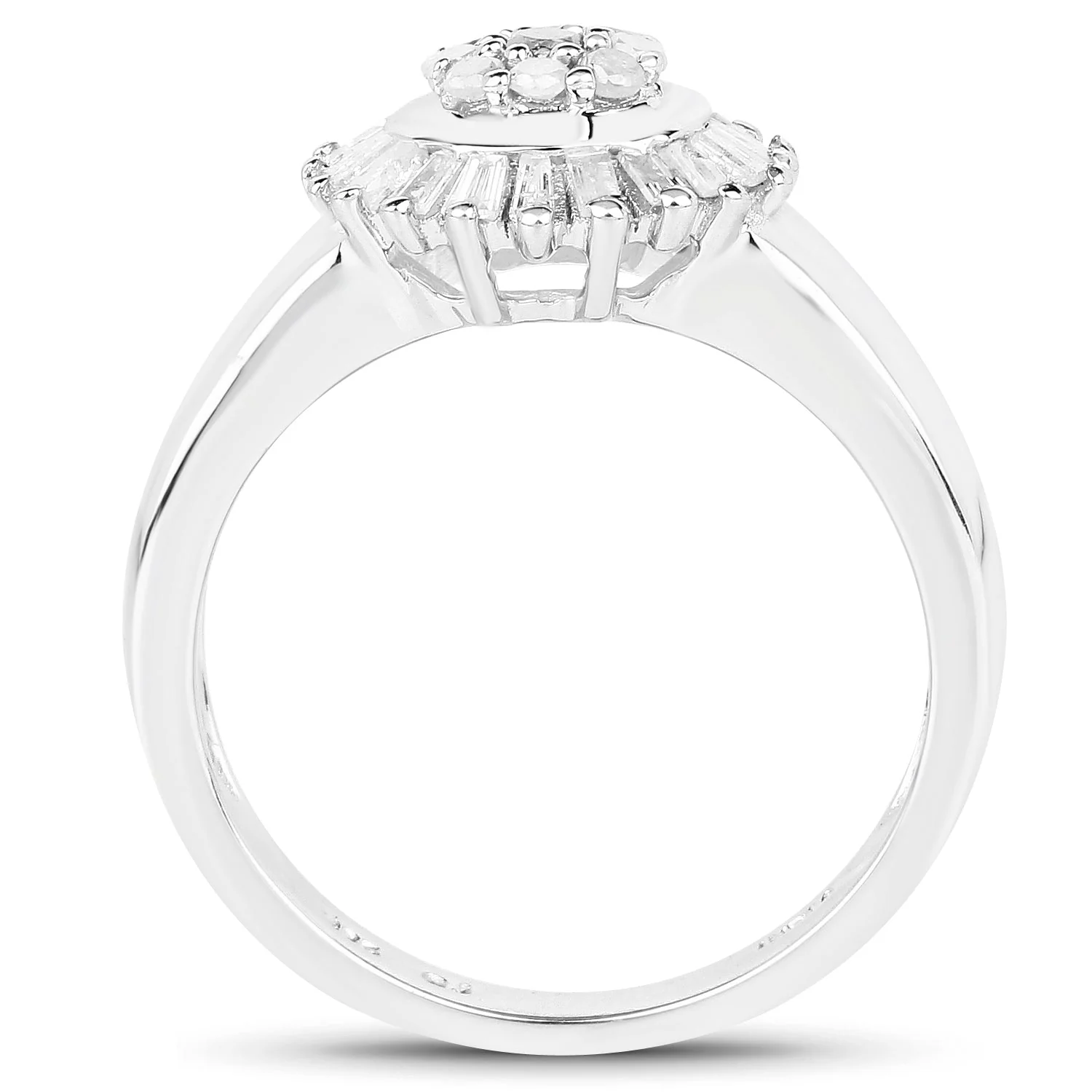 0.75 Carat Genuine White Diamond .925 Sterling Silver Ring - Image 2