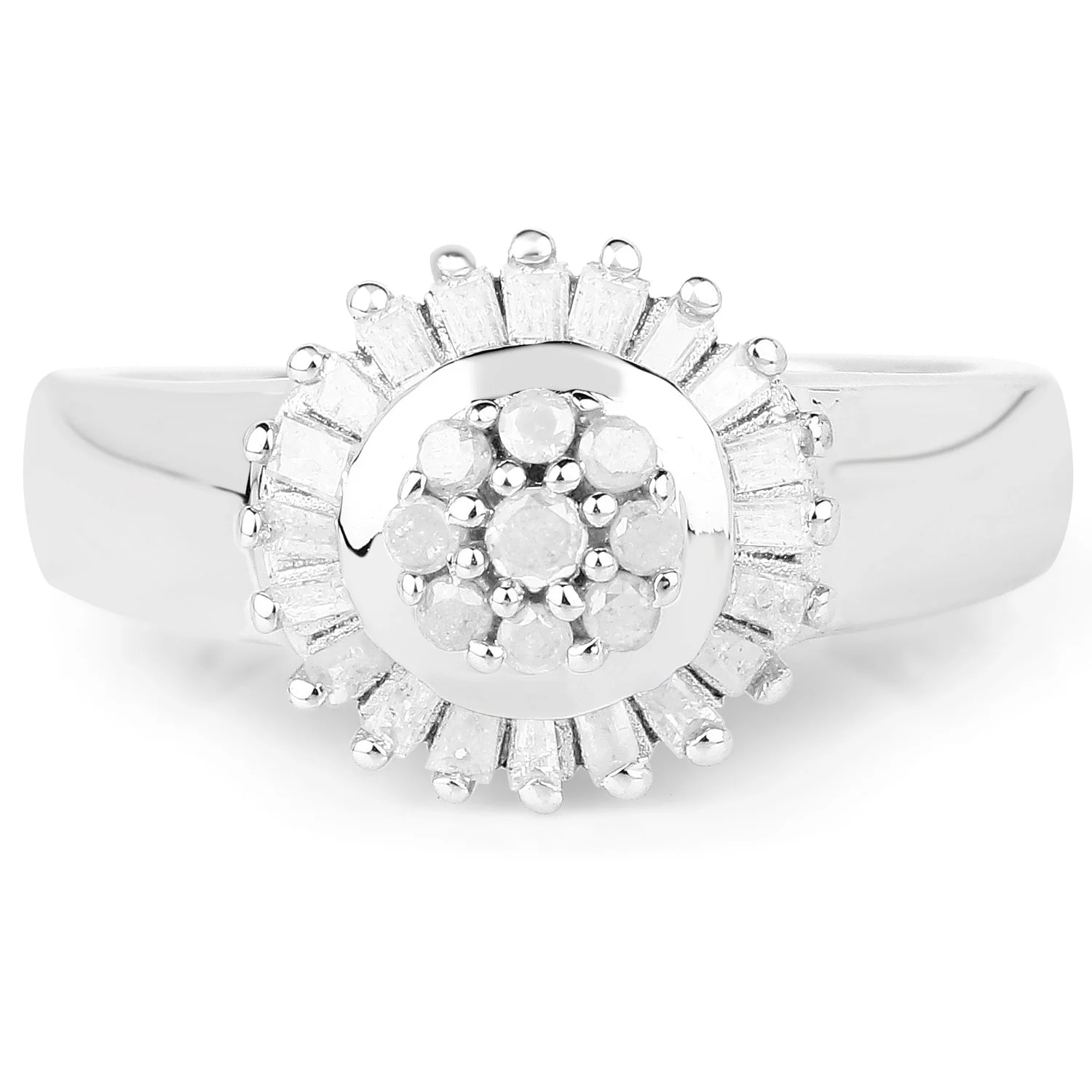 0.75 Carat Genuine White Diamond .925 Sterling Silver Ring - Image 3