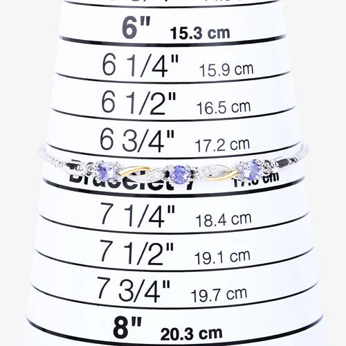 0.77 Carat Genuine Tanzanite and White Sapphire .925 Sterling Silver Bracelet - Image 13