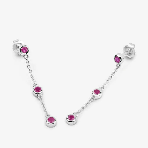 0.78 Carat Genuine Ruby .925 Sterling Silver Earrings - Image 12
