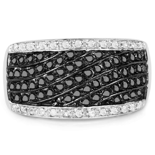 0.79 Carat Genuine Black Diamond .925 Sterling Silver Ring - Image 6