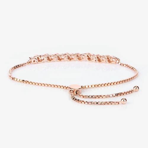 0.89 Carat Genuine Morganite and White Topaz .925 Sterling Silver Bracelet - Image 9