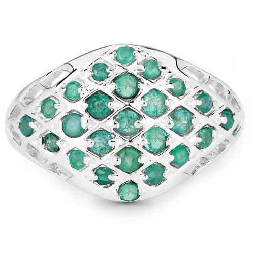 0.90 Carat Genuine Emerald .925 Sterling Silver Ring - Image 6