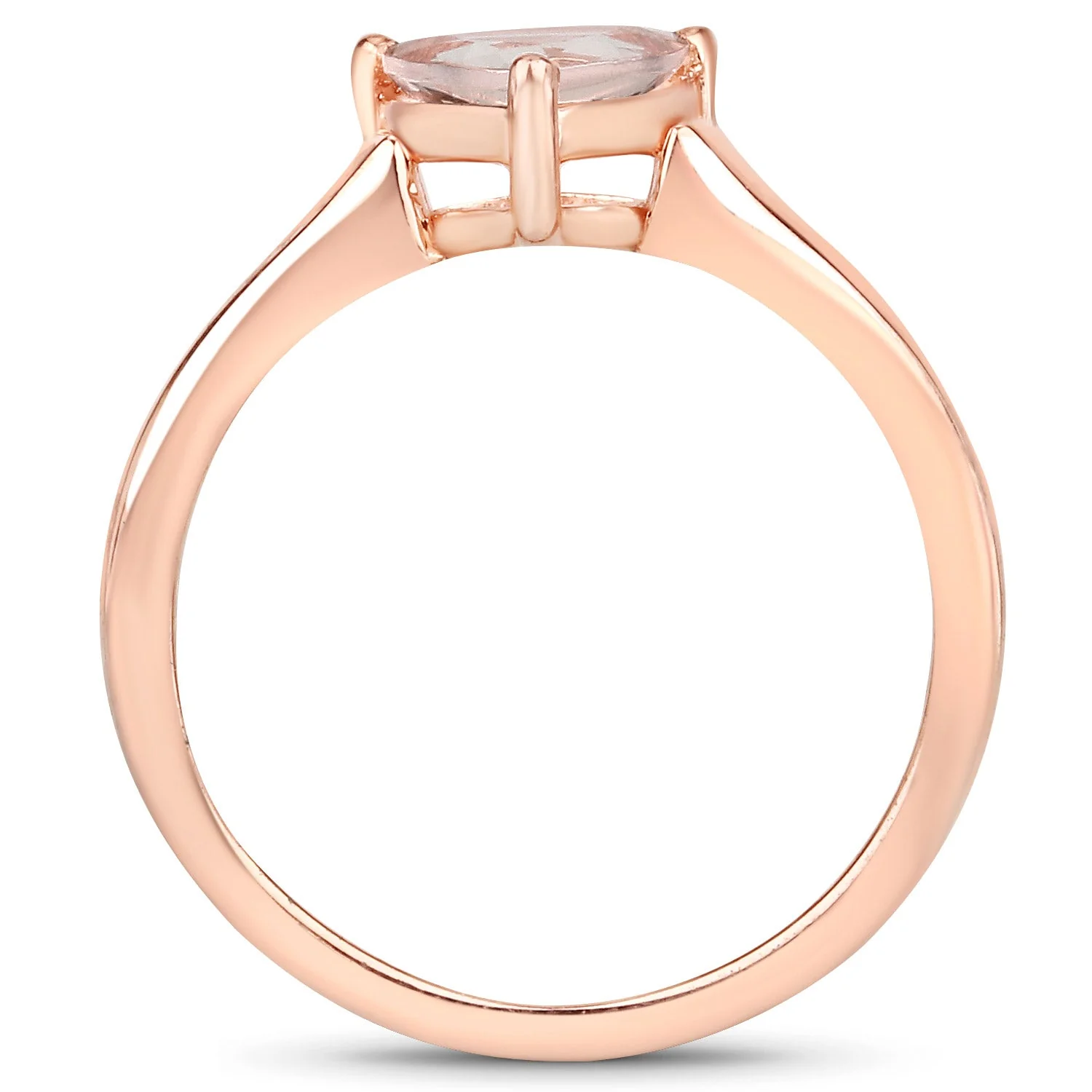 0.90 Carat Genuine Morganite .925 Sterling Silver Ring - Image 2
