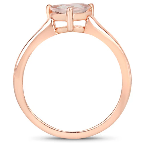 0.90 Carat Genuine Morganite .925 Sterling Silver Ring - Image 5