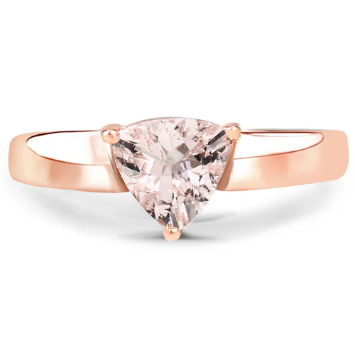 0.90 Carat Genuine Morganite .925 Sterling Silver Ring - Image 6