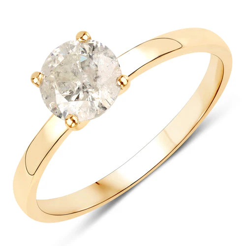 0.90 Carat Genuine TLC Diamond 14K Yellow Gold Ring - Image 2