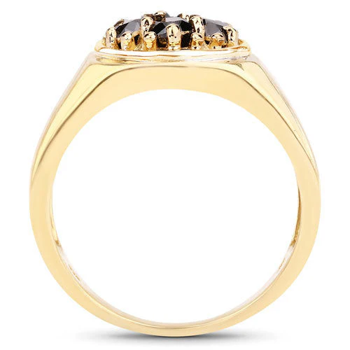 0.91 Carat Genuine Black Diamond .925 Sterling Silver Ring - Image 2