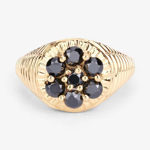 0.91 Carat Genuine Black Diamond .925 Sterling Silver Ring - Image 12