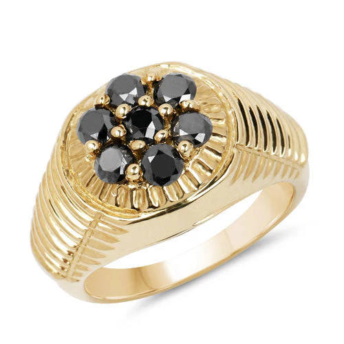 0.91 Carat Genuine Black Diamond .925 Sterling Silver Ring - Image 5