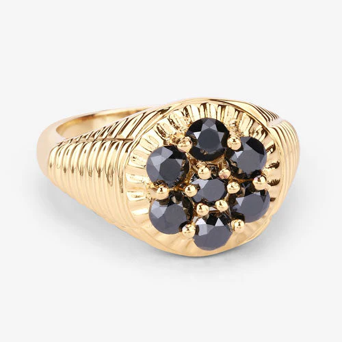 0.91 Carat Genuine Black Diamond .925 Sterling Silver Ring - Image 9