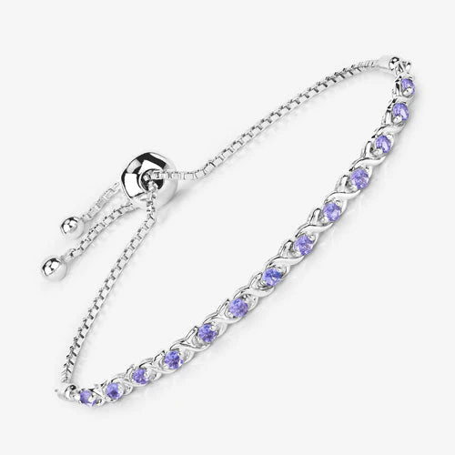0.91 Carat Genuine Tanzanite .925 Sterling Silver Bracelet - Image 10