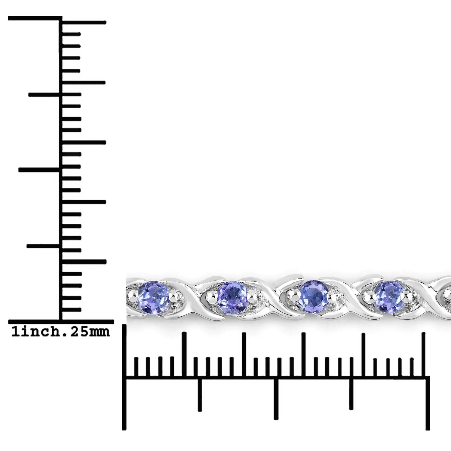 0.91 Carat Genuine Tanzanite .925 Sterling Silver Bracelet - Image 3