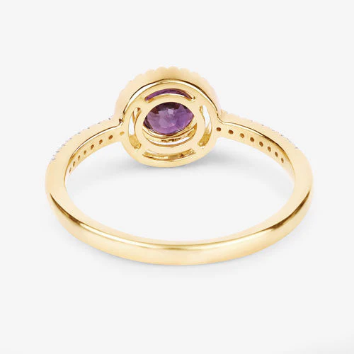 0.92 Carat Genuine Ruby and White Diamond 14K Yellow Gold Ring - Image 7