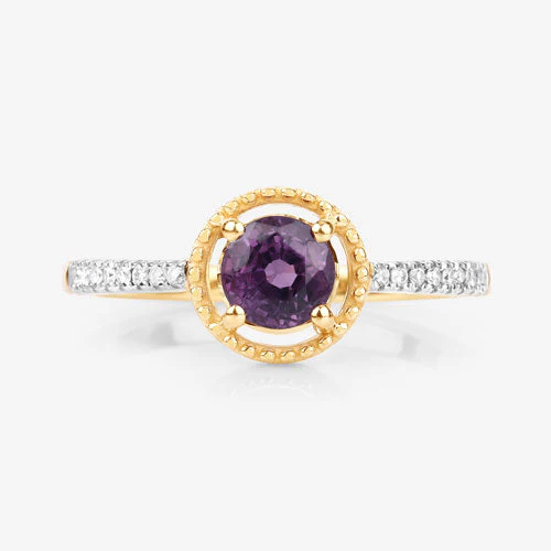 0.92 Carat Genuine Ruby and White Diamond 14K Yellow Gold Ring - Image 8