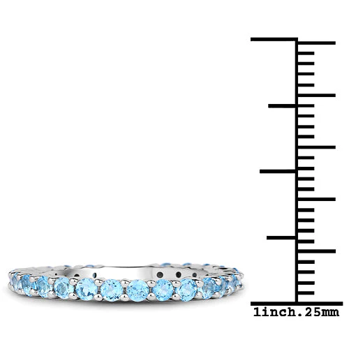 0.94 Carat Genuine Swiss Blue Topaz .925 Sterling Silver Ring - Image 14