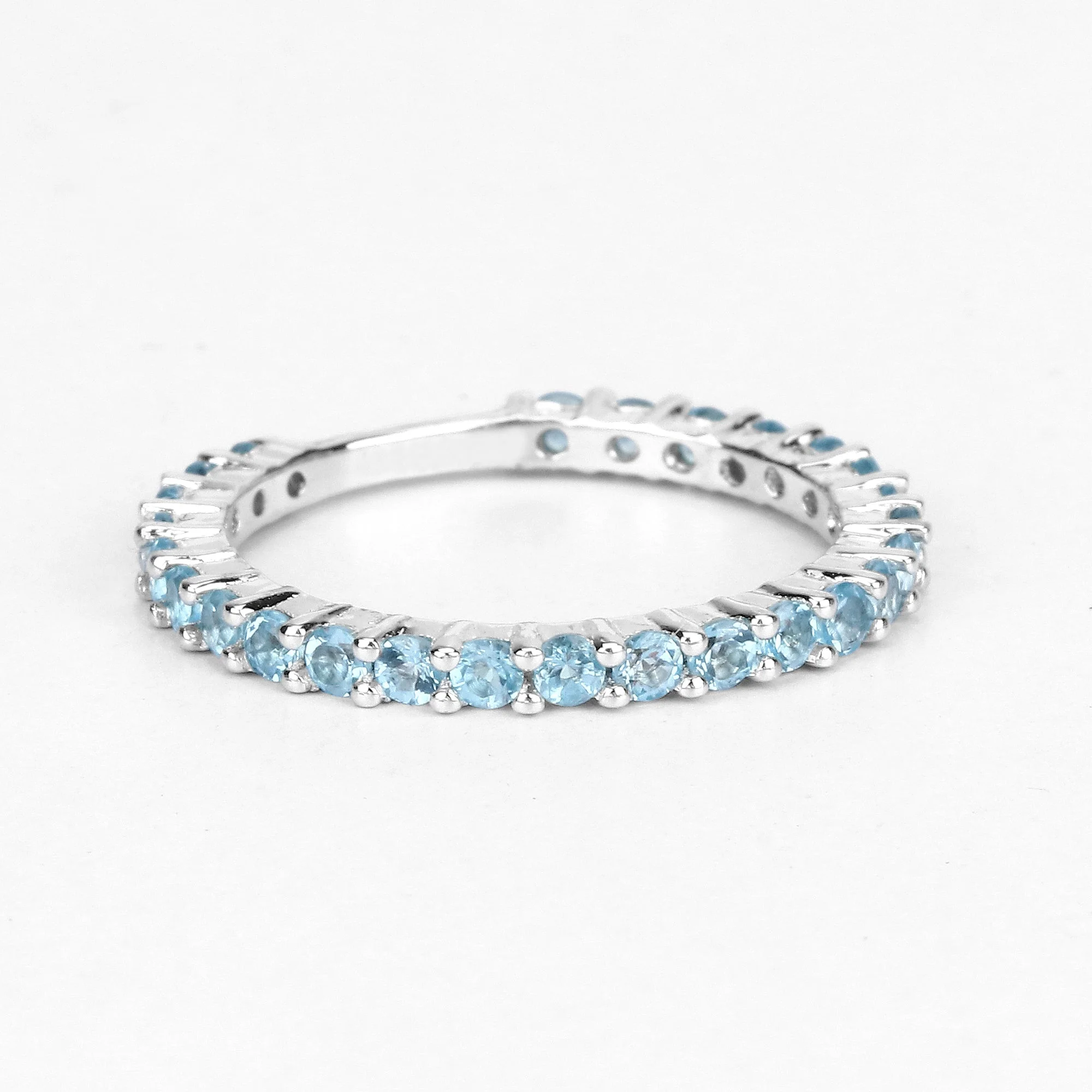 0.94 Carat Genuine Swiss Blue Topaz .925 Sterling Silver Ring - Image 3