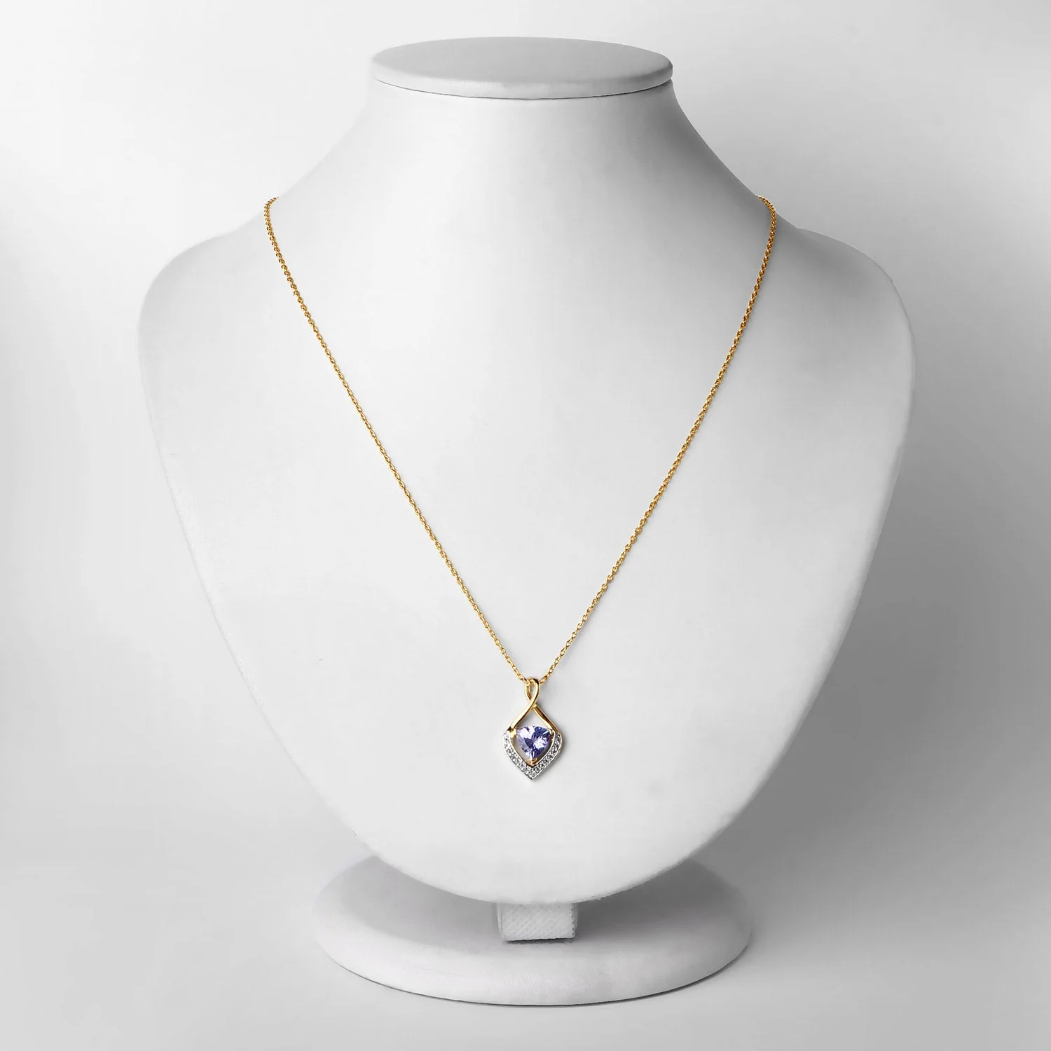 0.96 Carat Genuine Tanzanite and White Topaz .925 Sterling Silver Pendant - Image 2