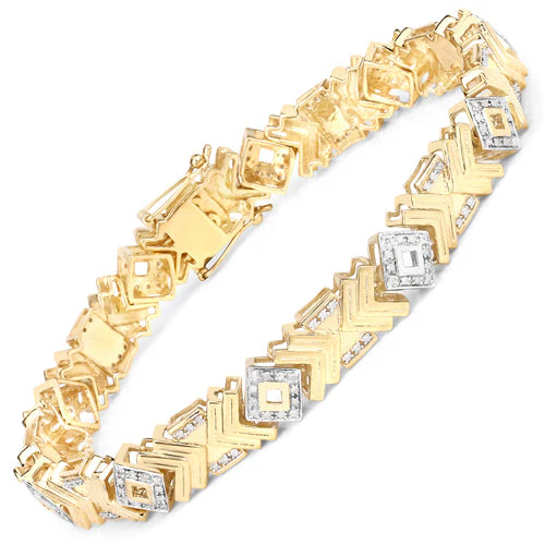 0.98 Carat Genuine White Diamond .925 Sterling Silver Bracelet - Image 4