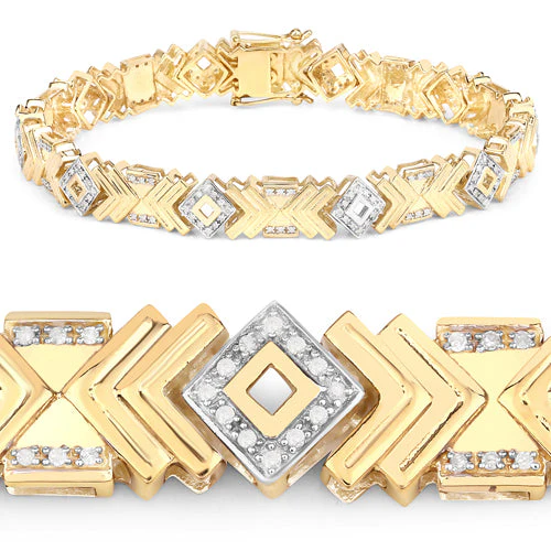 0.98 Carat Genuine White Diamond .925 Sterling Silver Bracelet - Image 5
