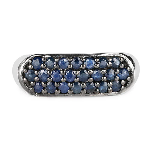 0.99 Carat Genuine Blue Sapphire .925 Sterling Silver Ring - Image 6