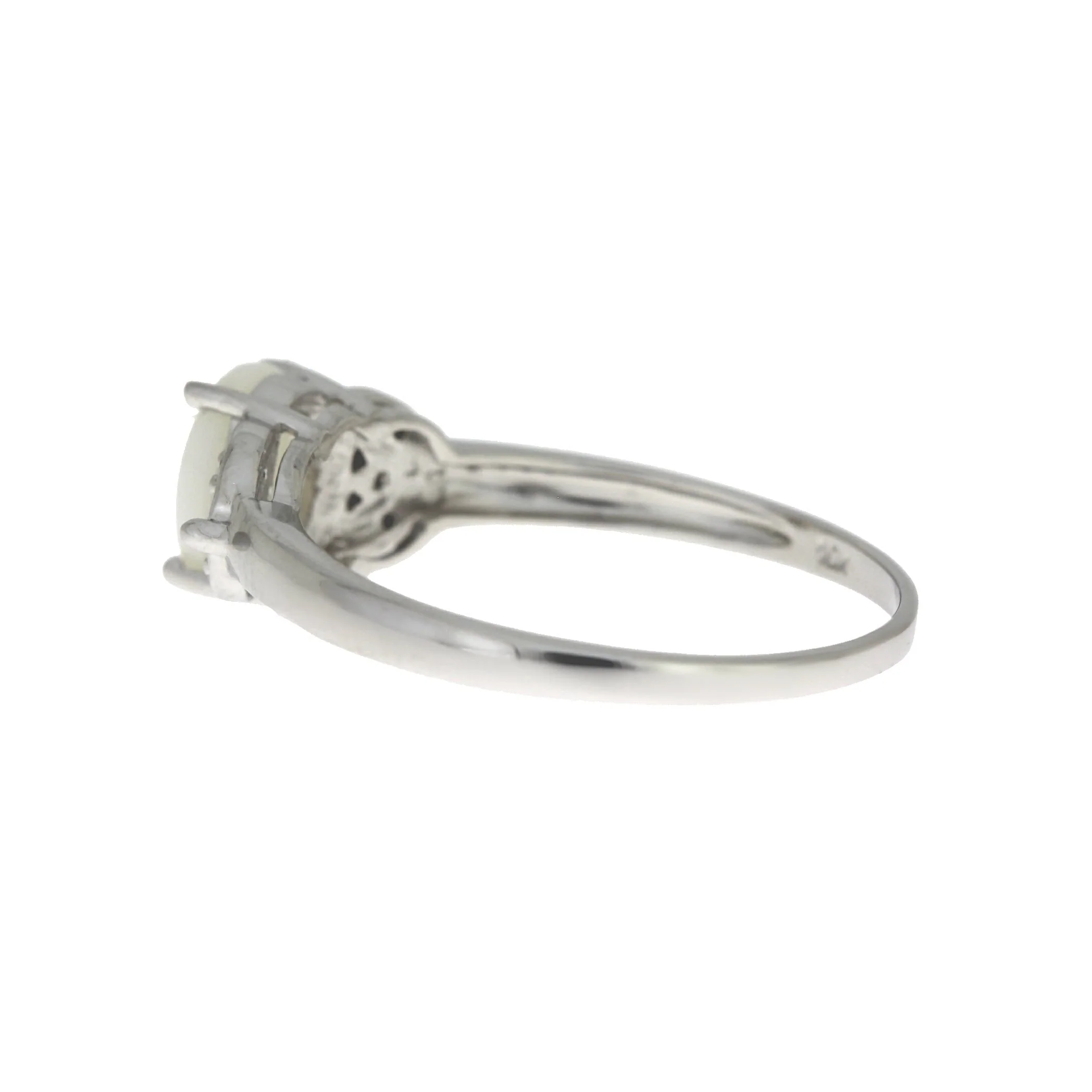 .01ct Opal Diamond Ring 10KT White Gold - Image 2