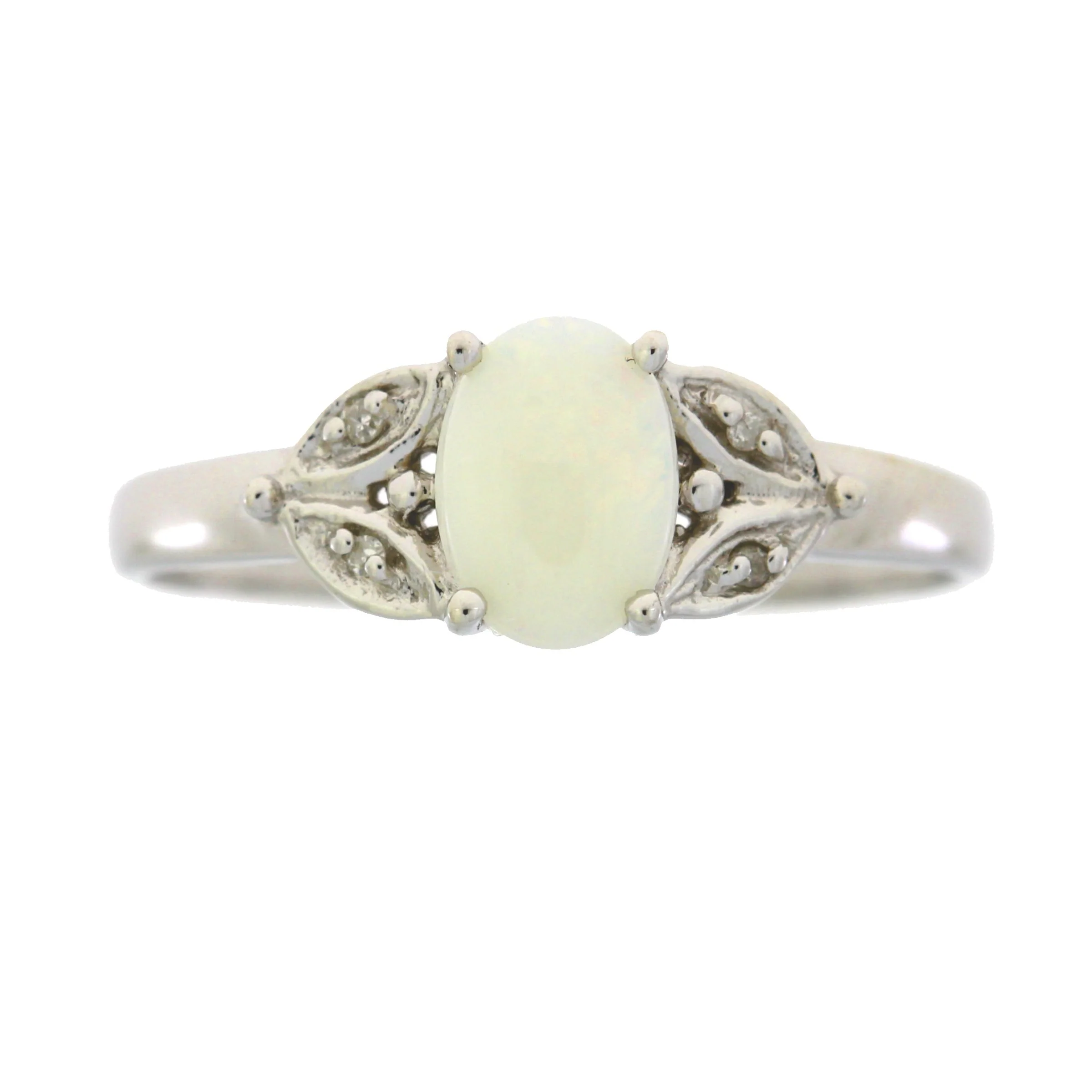 .01ct Opal Diamond Ring 10KT White Gold - Image 4