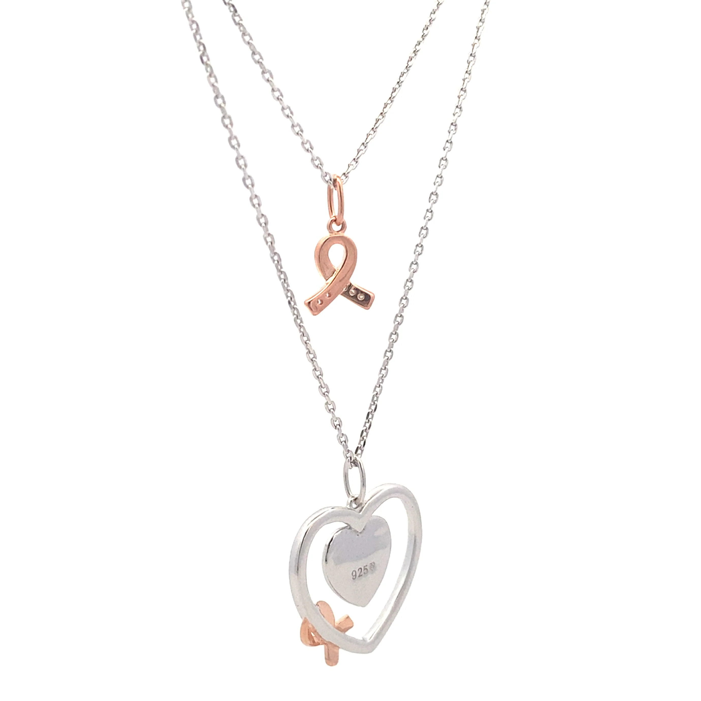 .02ct Diamond Heart Love Pendant Sterling Silver - Image 2