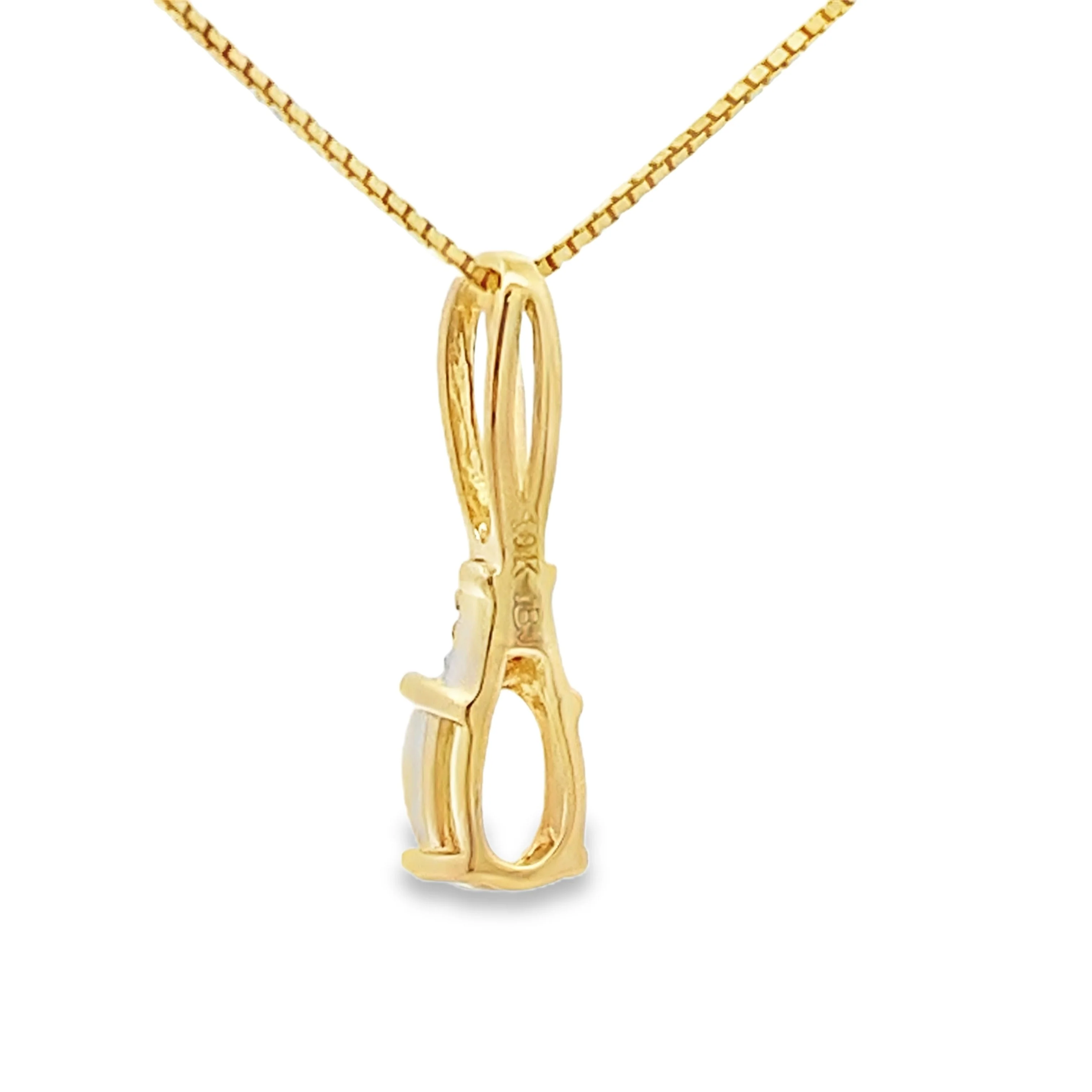.02ct Opal Diamond Fashion Pendants 10KT Yellow Gold - Image 2