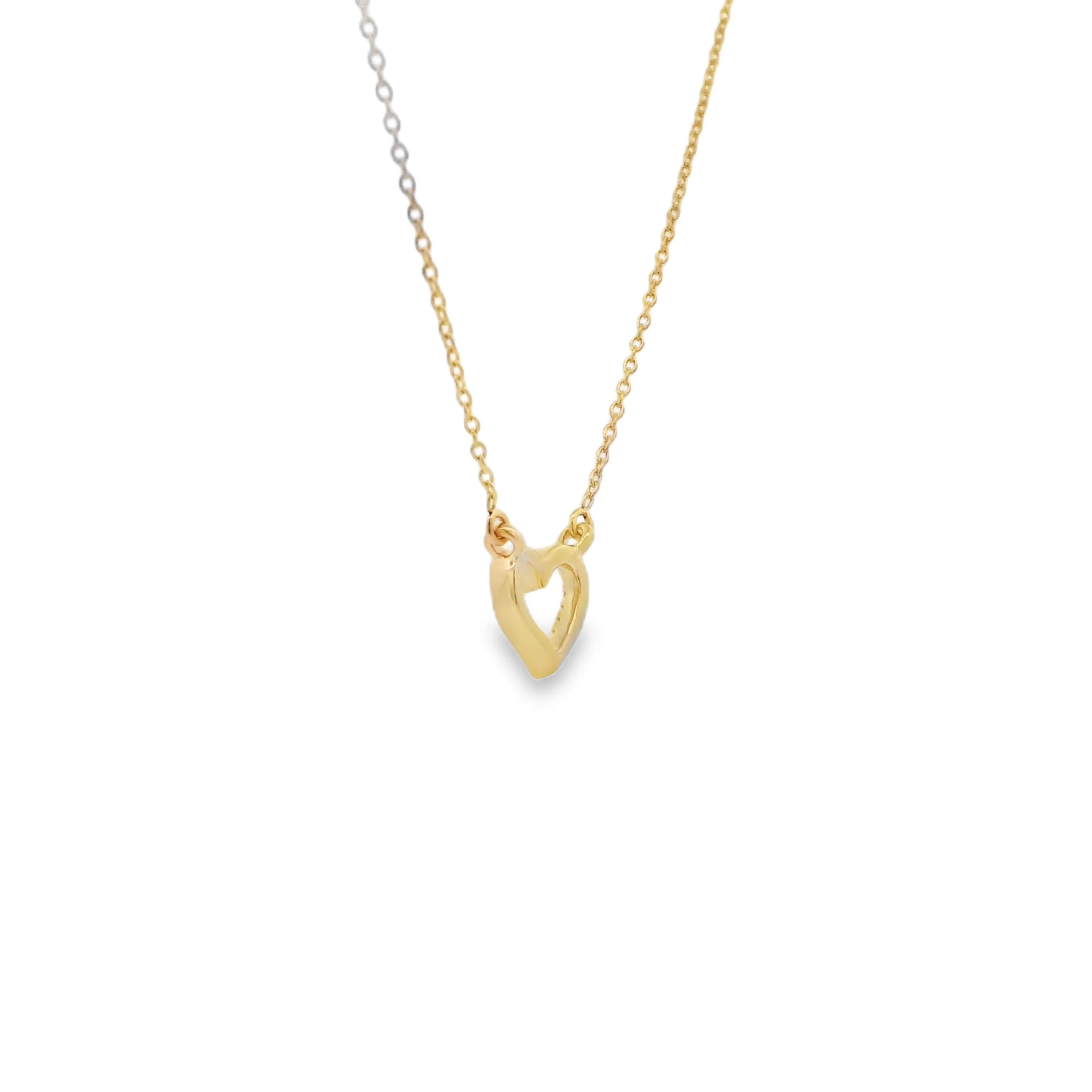 .03ct Diamond Heart Love Pendant 14KT Yellow Gold - Image 2