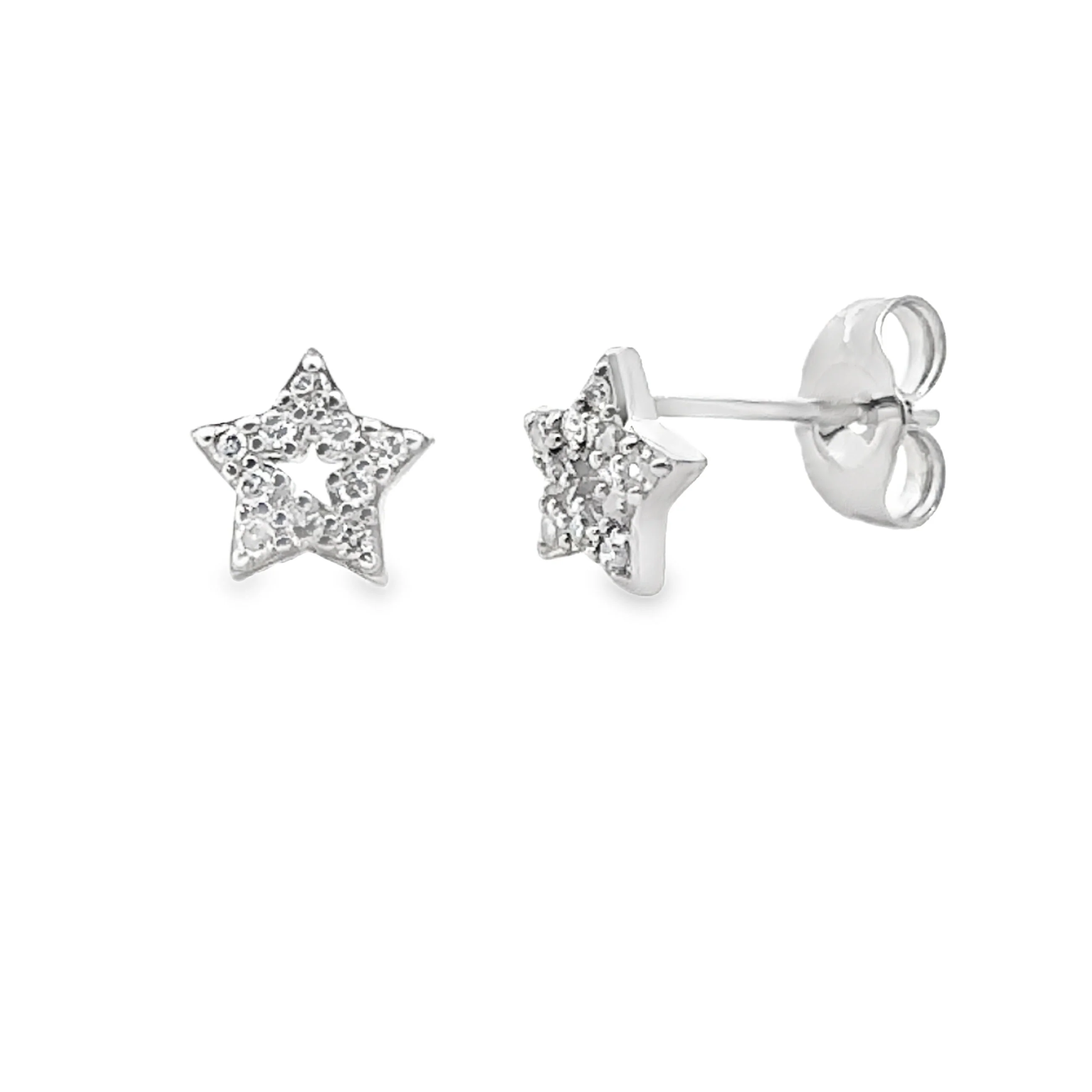 .05ct Diamond Earrings 14KT White Gold - Image 2