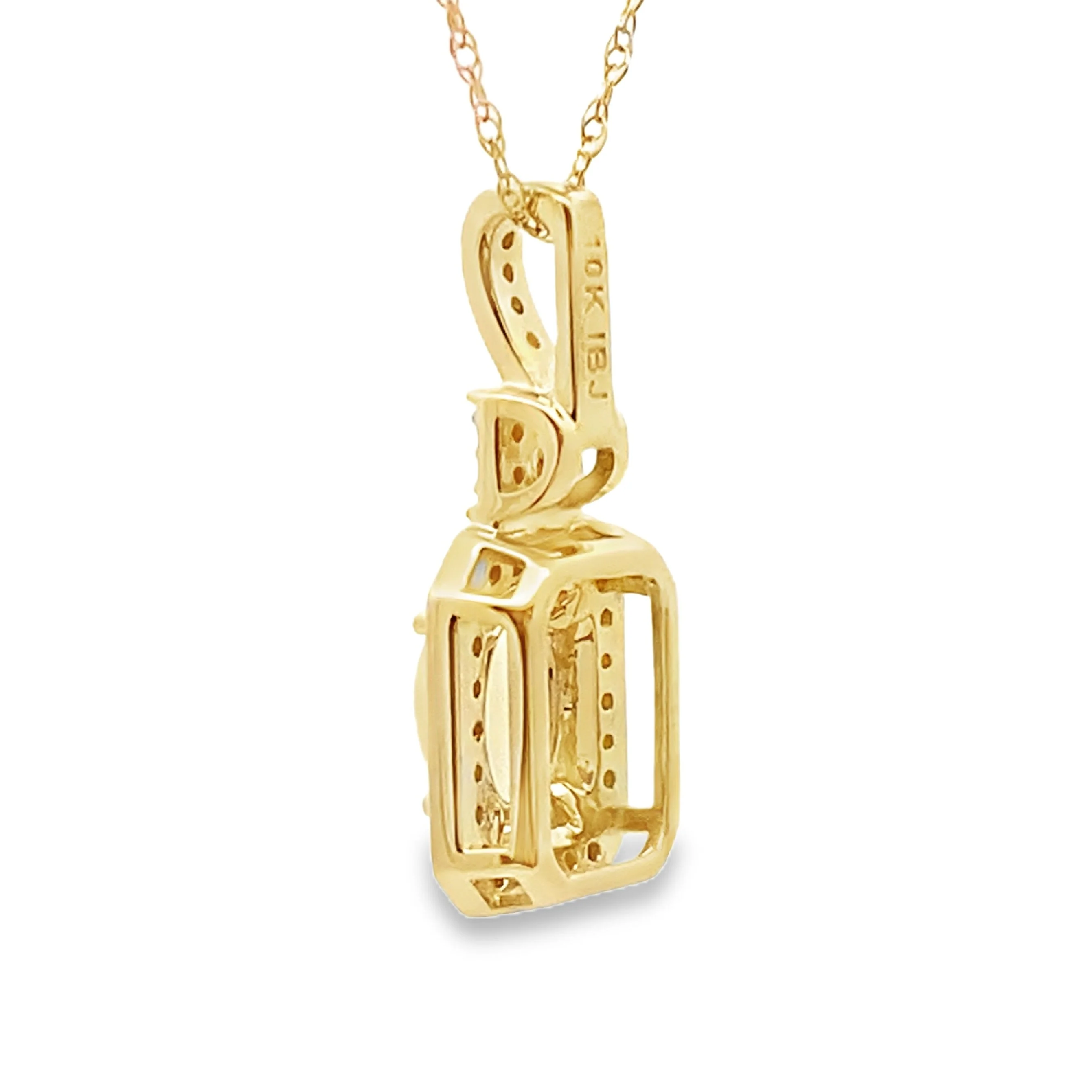 .06ct Opal Diamond Fashion Pendants 10KT Yellow Gold - Image 2