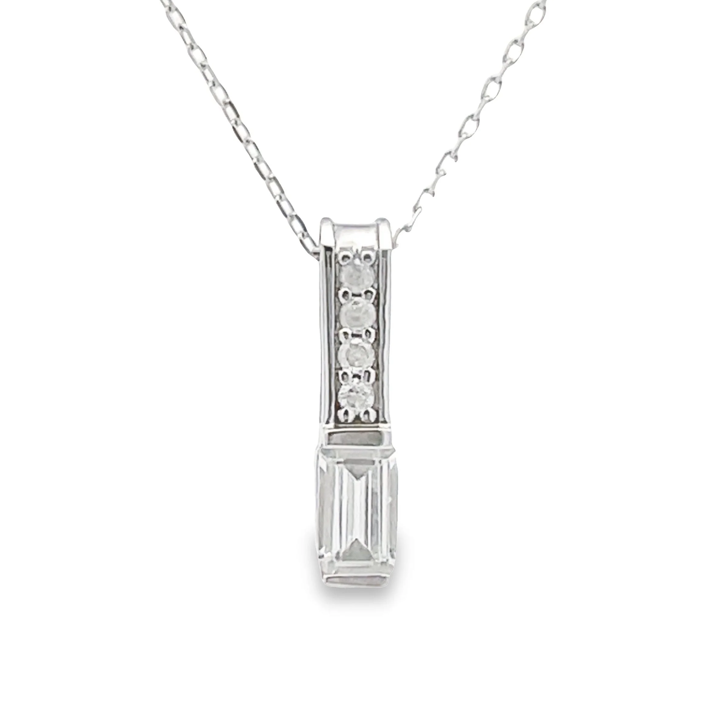 .06ct Zircon Diamond Fashion Pendants 10KT White Gold - Image 3