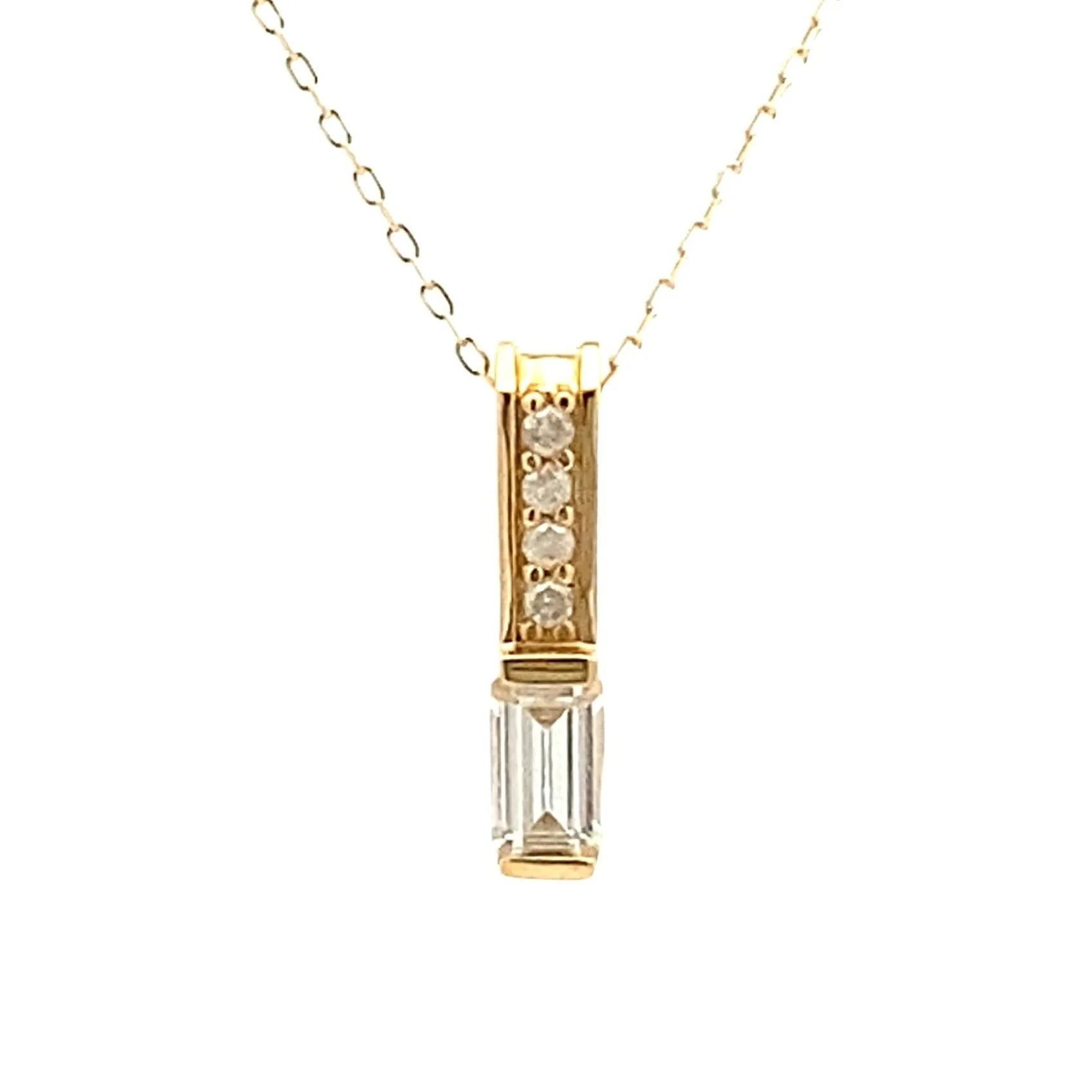 .06ct Zircon Diamond Fashion Pendants 10KT Yellow Gold - Image 3