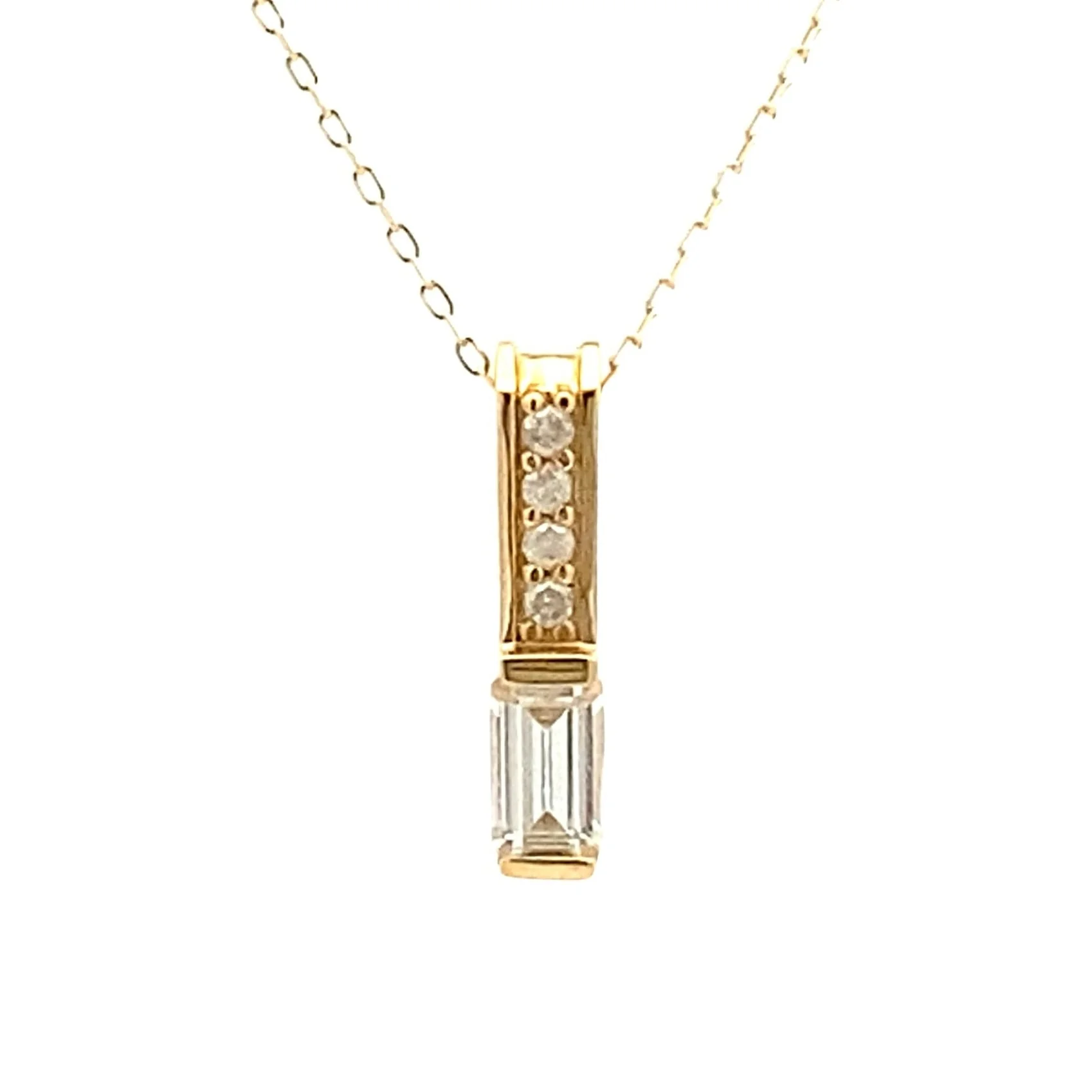.06ct Zircon Diamond Fashion Pendants 10KT Yellow Gold - Image 4