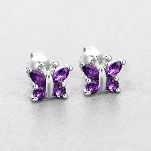 1.00 Carat Genuine Amethyst .925 Sterling Silver Earrings - Image 8