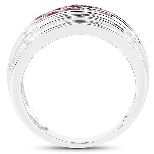 1.00 Carat Genuine Pink Tourmaline .925 Sterling Silver Ring - Image 5