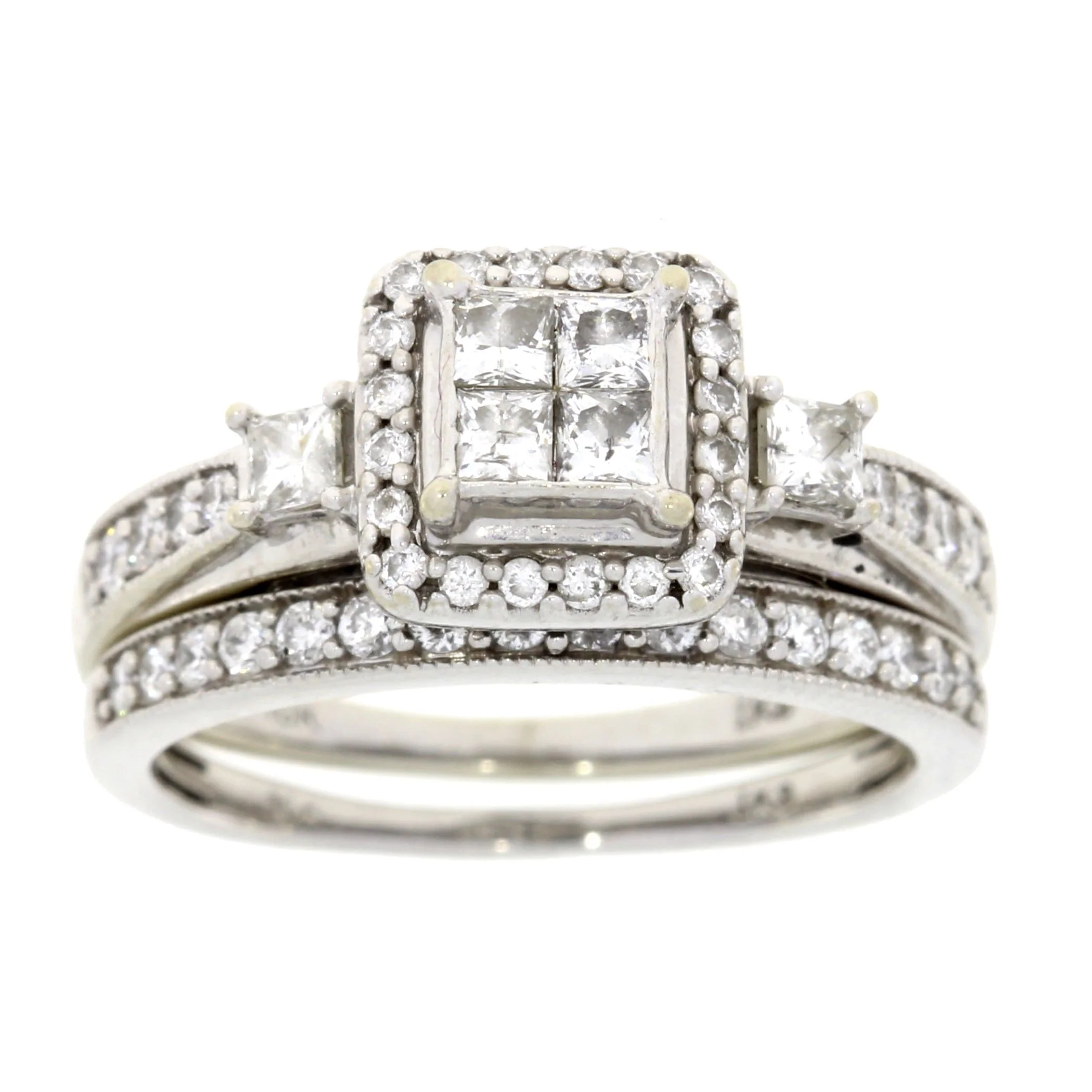 1.00ct Diamond Engagement Ring Set 10KT White Gold - Image 5