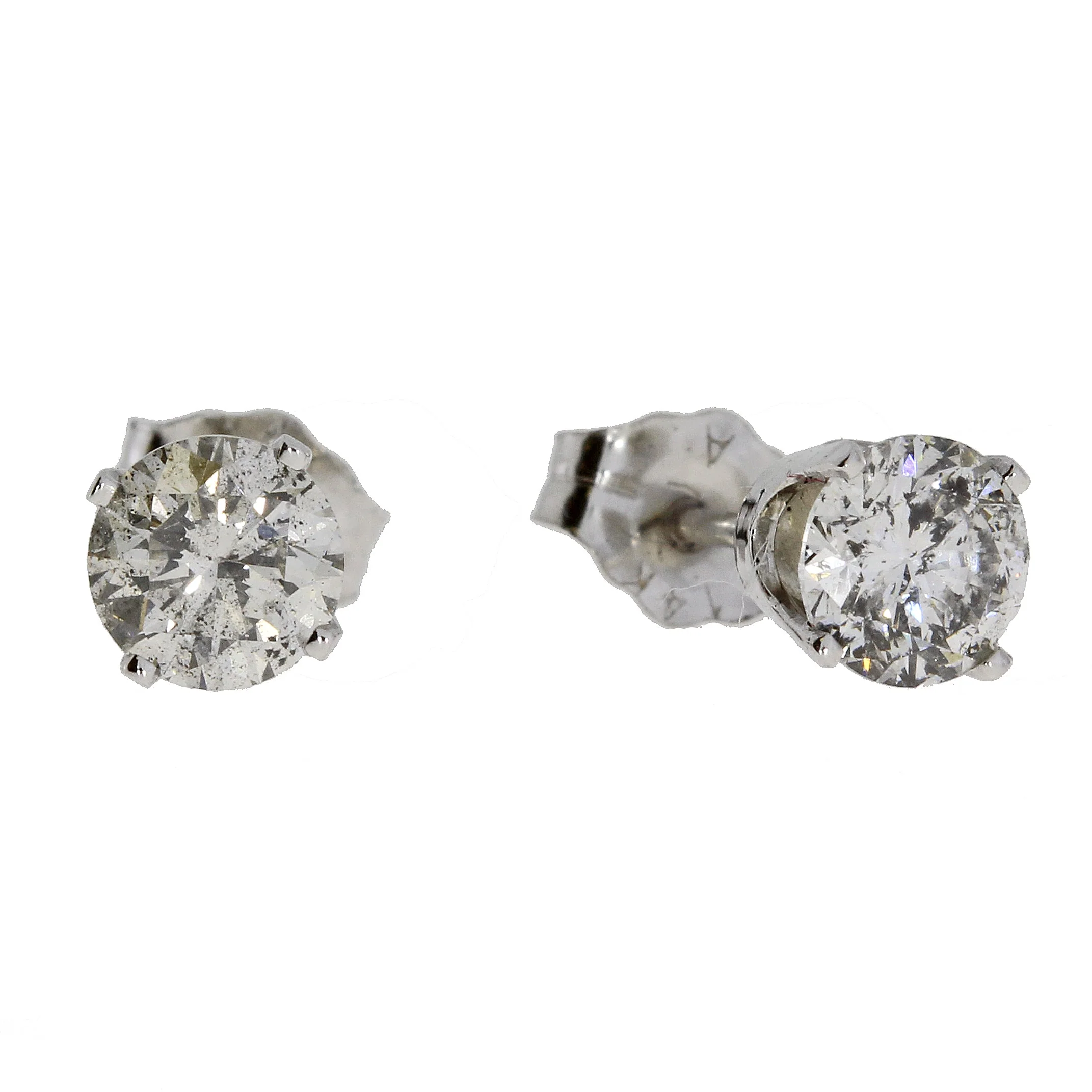 1.00ct Diamond Stud Earrings 14KT White Gold - Image 3