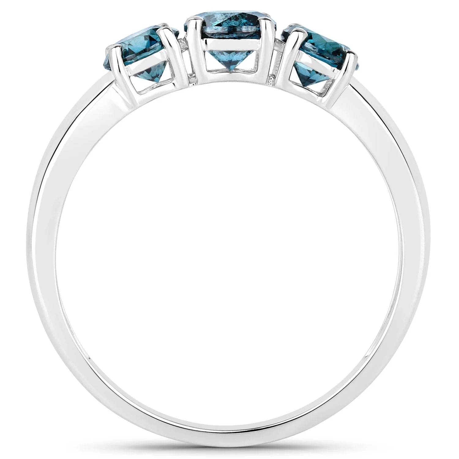 1.03 Carat Genuine Blue Diamond 14K White Gold Ring - Image 2